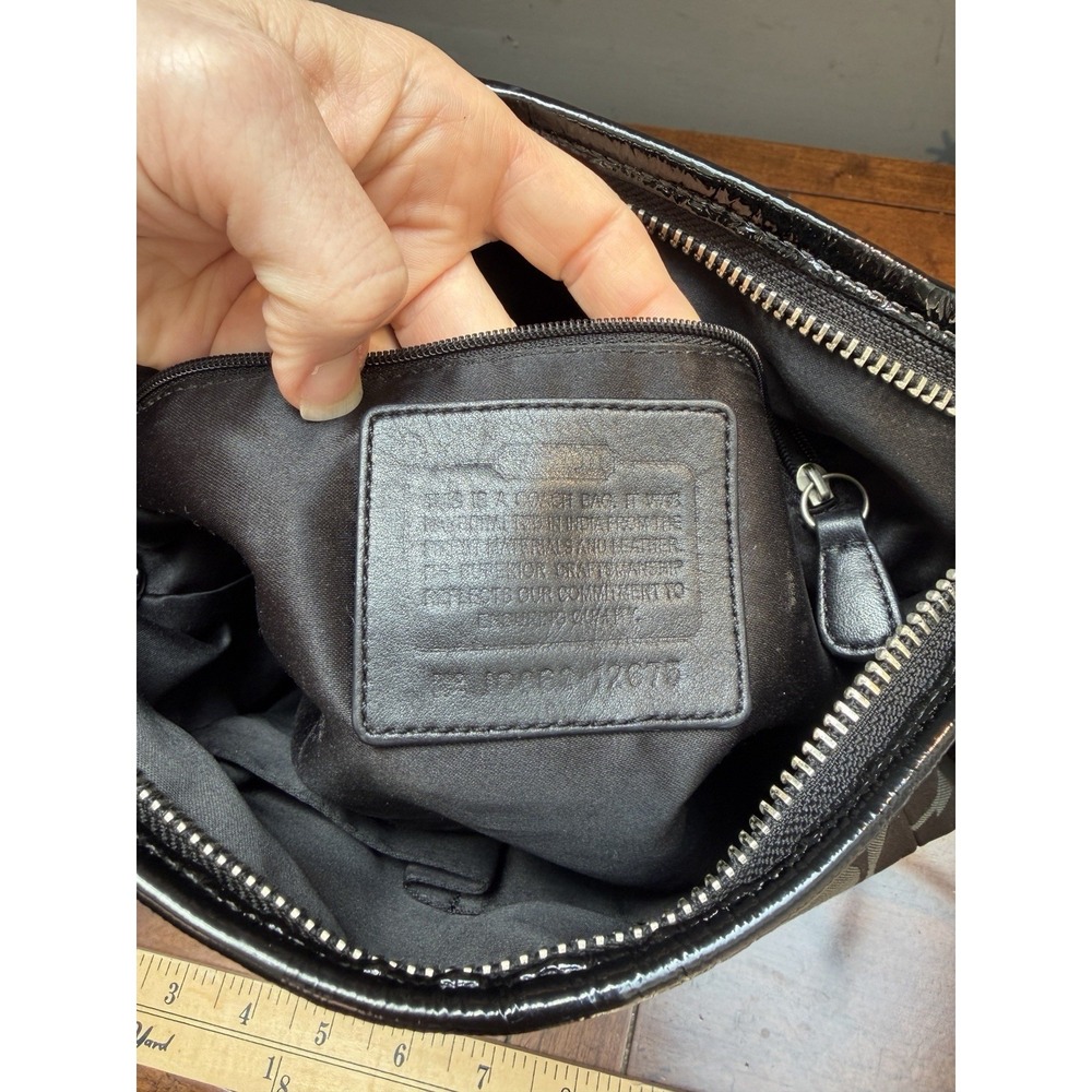 Vtg Y2K Coach Signature Soho Jacquard Hobo Shoulder Bag Black Canvas - Picture 10 of 11
